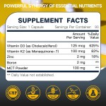 Vitamin D3 K2 Capsules Manufacturer - OEM 125mcg D3 100mcg K2 Zinc Boron