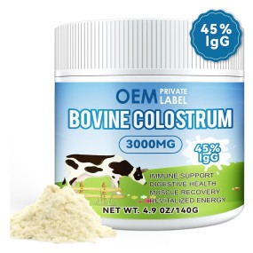Bovine Colostrum Powder Factory - OEM 3000mg Immunity Gut Health Hair