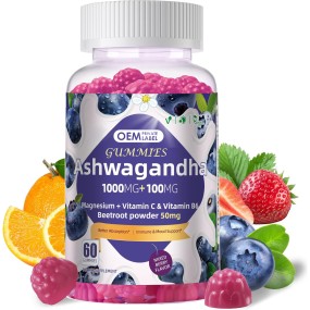 Ashwagandha Gummies Supplier - OEM 1000mg Vitamin D3 Magnesium B6