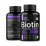 Biotin Capsules Manufacturer - OEM 25000mcg Hair Growth Collagen Keratin