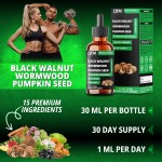 Black Walnut Drops Factory - OEM 15 in 1 Wormwood Oregano Garlic Shilajit