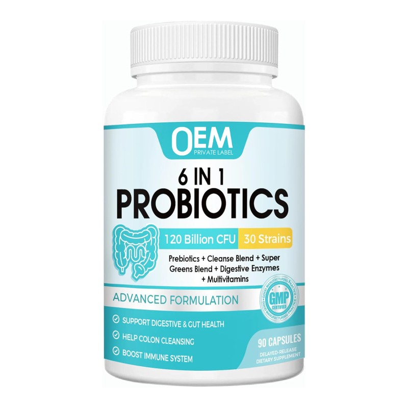 Probiotics Capsules Factory - OEM 120 Billion CFU Super Greens Digestive