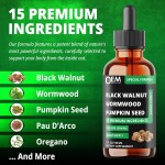 Black Walnut Drops Factory - OEM 15 in 1 Wormwood Oregano Garlic Shilajit