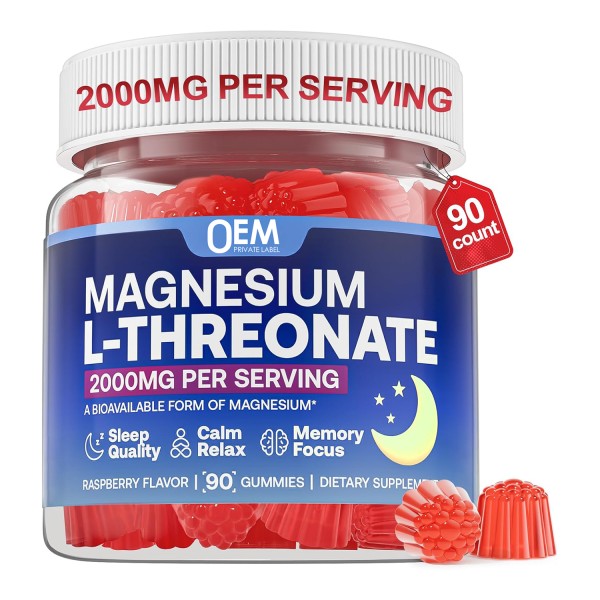 Magnesium Gummies Factory - OEM 2000mg L-Threonate Sleep Cognition Muscle