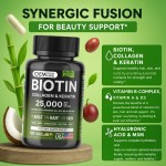 Biotin Capsules Supplier - OEM 25000mcg Collagen Hyaluronic Acid Keratin