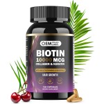 Biotin Capsules Manufacturer - OEM 10000mcg Collagen Keratin Hair Skin