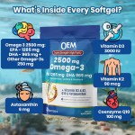 Omega-3 Softgels Factory - OEM Triple Strength 2500mg EPA DHA Q10