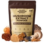 Private Label 10 in 1 Organic Shiitake Maitake Chaga Lions Mane Mushroom Extract Polysaccharides Powder