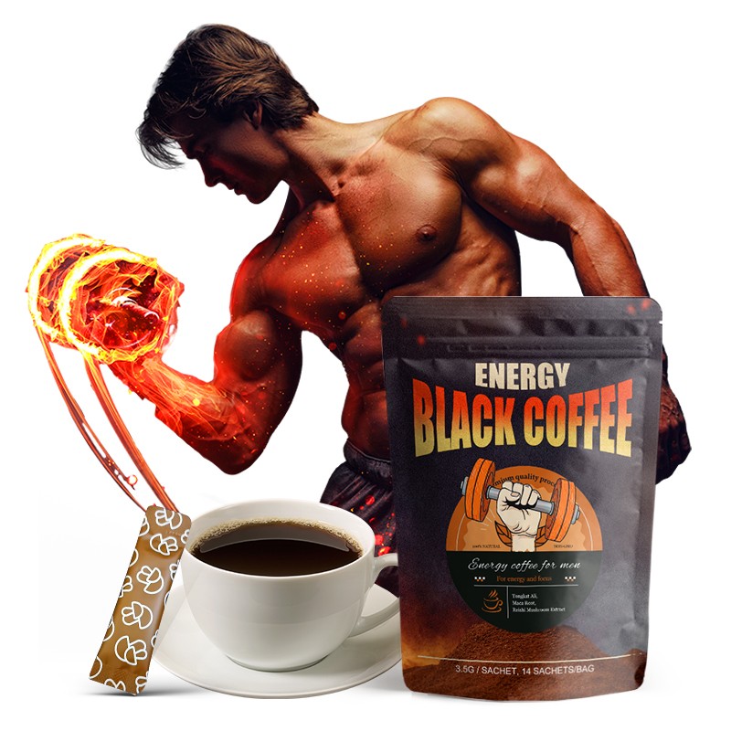 Man Power Energy Instant Coffee Infused with Ganoderma Reishi Mushroom Bitter Taste Packaged in Bag