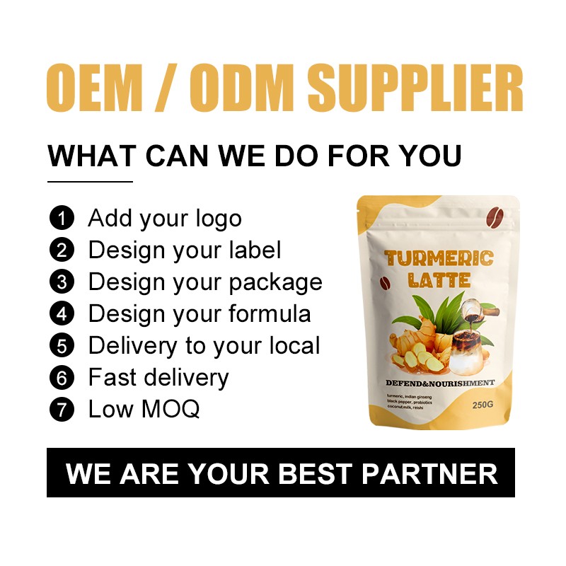 AMULYN Factory Supply Superfood Turmeric Latte Golden Milk Powder Conveniently Packaged in a Bag