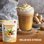 AMULYN Golden Milk Latte with Turmeric Powder Caffeine-Free Coffee and Mushrooms Neutral Taste Packaged in a Bag