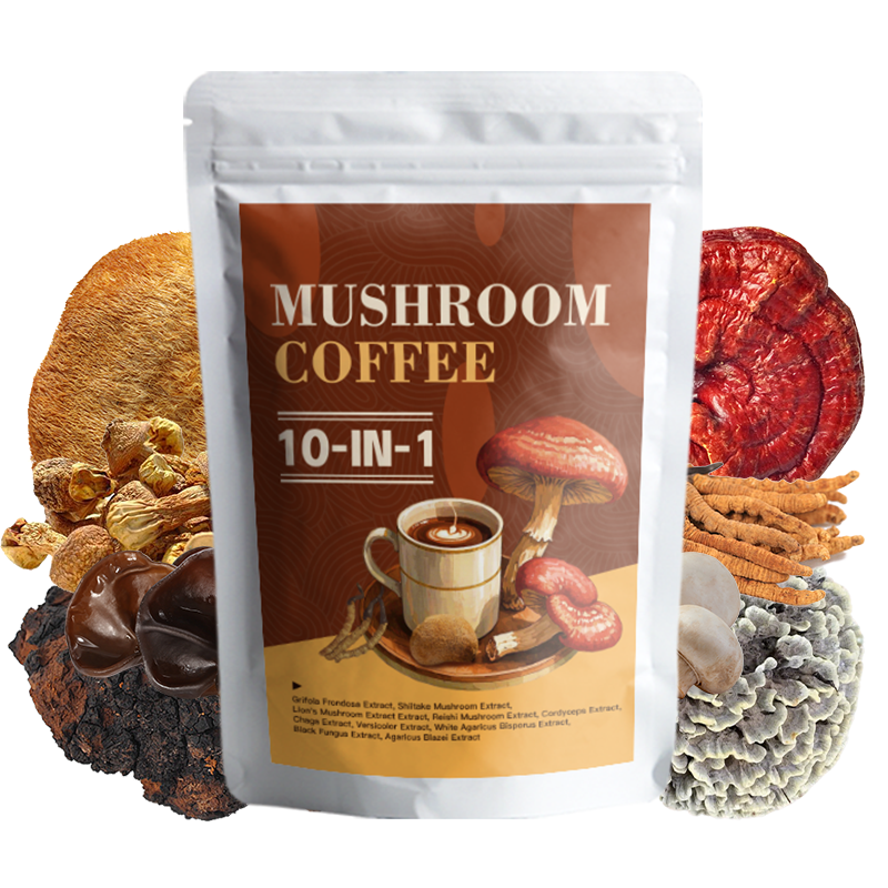 AMULYN Private Label 10 in 1 Ganoderma Coffee Reishi Mushroom Instant Black Coffee