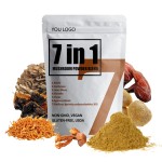 AMULYN自有品牌7合1混合蘑菇复合粉末有机冬虫夏草灵芝狮子鬃毛蘑菇提取物混合粉末