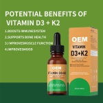 Vitamin D3 K2 Drops - Organic Bone Support Supplement