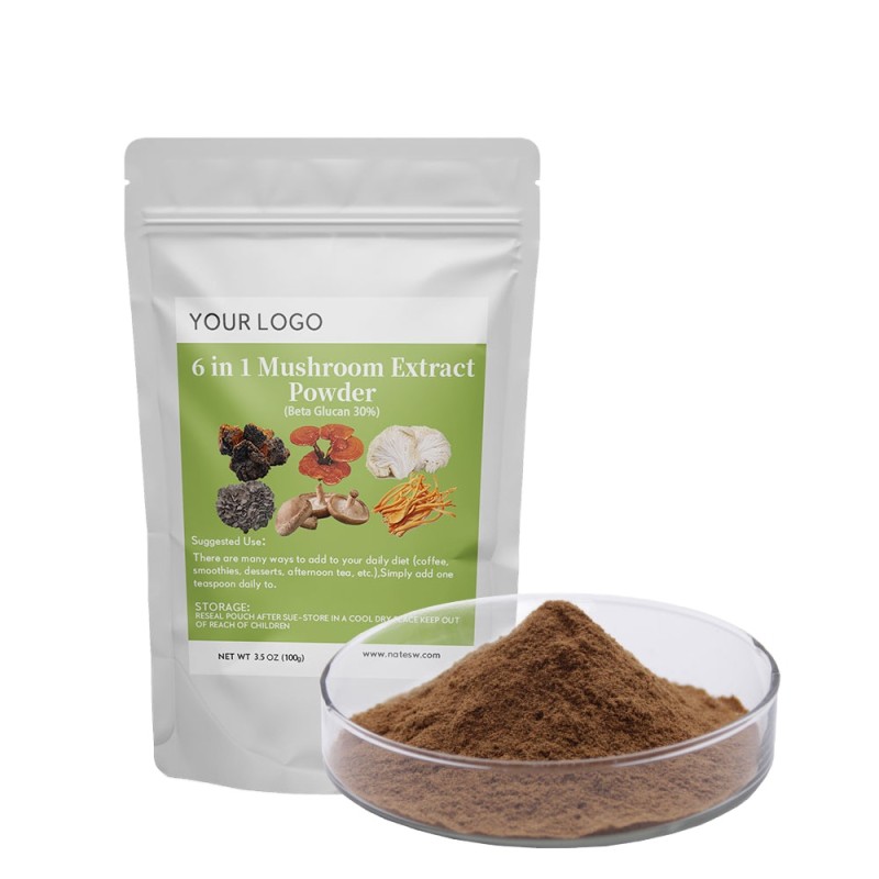 EU&USDA Organic Blend Lions Mane Cordyceps Shiitake Maitake Reishi Chaga Mushroom Extract Powder