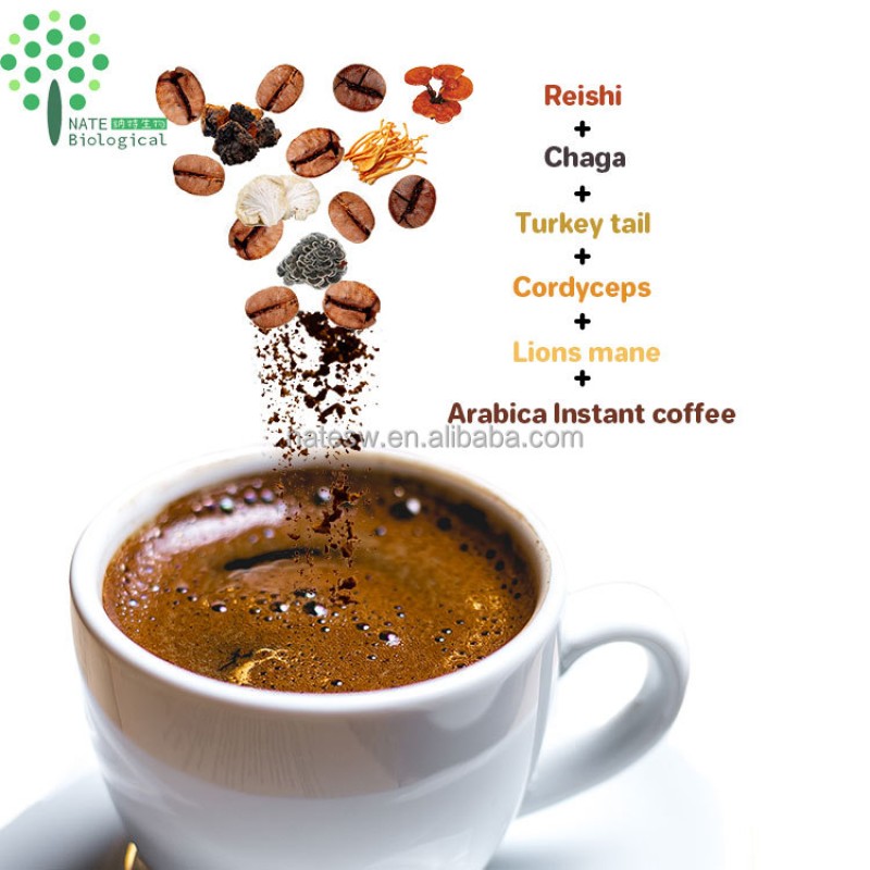 Customized Instant Mushroom Coffee Powder Arabica Instant Coffee