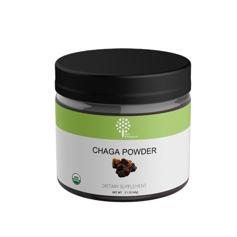 Customized Private Chaga Mushroom Extract Powder with 60G  2.1OZ Jars