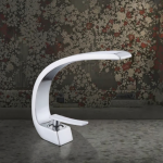 Basin Faucet Manufacturer - Golden Plated Copper C Shape Waterfall