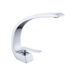 Basin Faucet Manufacturer - Golden Plated Copper C Shape Waterfall