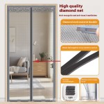 Door Curtain Factory - White Diamond Mesh Polyester Magnetic
