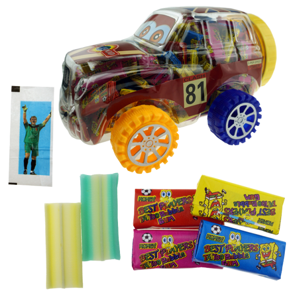 Toy Car Jar Bubble Gum Factory - With Tattoo