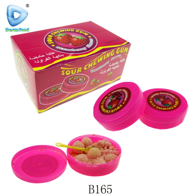 Strawberry Bubble Gum Supplier - With Sour Powder