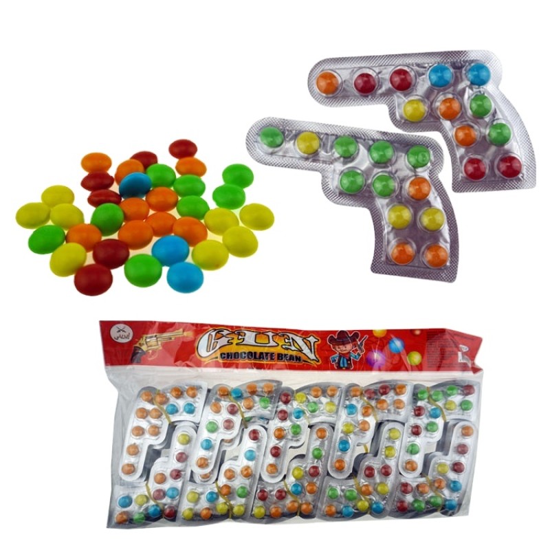 Gun Shape Chocolate Bean Candy Supplier - Colored Crispy