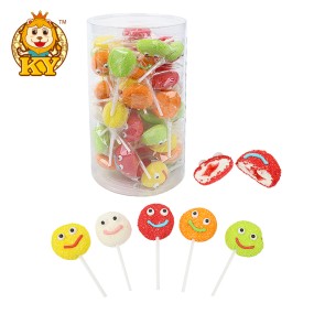 Smile Face Marshmallow Lollipop Supplier - Wholesale Colorful Fruit Flavor Jam