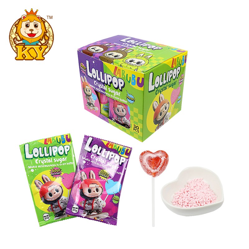 Heart Shape Lollipop Factory - Wholesale Fruity Flavor with Sour Powder
