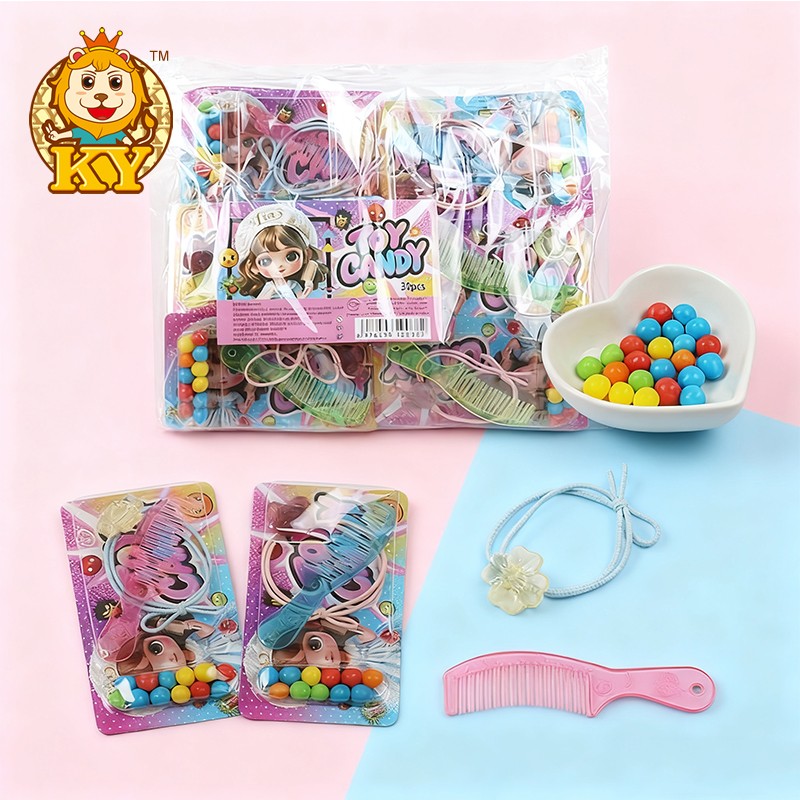 Hair Rope and Comb with Candy Manufacturer - Kid's Colorful Tablet Candy
