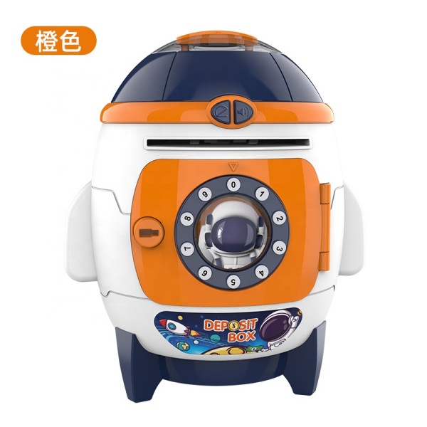 Mechanical Lock Money Box Manufacturer - Cartoon Space Rocket Coin Bank