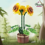 Sunflower Building Block Factory - Colorful Flower Model DIY Toy