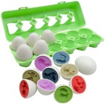 Dinosaur Toy Eggs Factory - 12pcs Shape Recognition Wooden Game