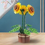 Sunflower Building Block Factory - Colorful Flower Model DIY Toy