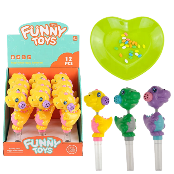 Dinosaur Shaped Toy Manufacturer - Shaking Whistle Bubble Gum Candy