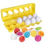 Dinosaur Toy Eggs Factory - 12pcs Shape Recognition Wooden Game