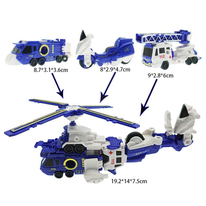 Combined Combat Helicopter Factory - 3 Cars Deformed Toys