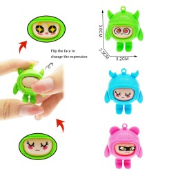 Mini Face Change Robot Factory - Plastic Changeable Doll Keychain