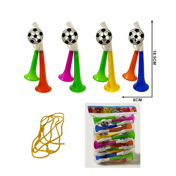 Football Rattle Horn Supplier - 7.3 Inch Double Horn Whistle