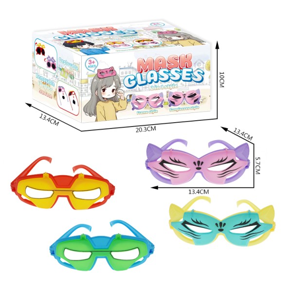 Flip-open Mask Glasses Supplier - Plastic No Lens for Kids