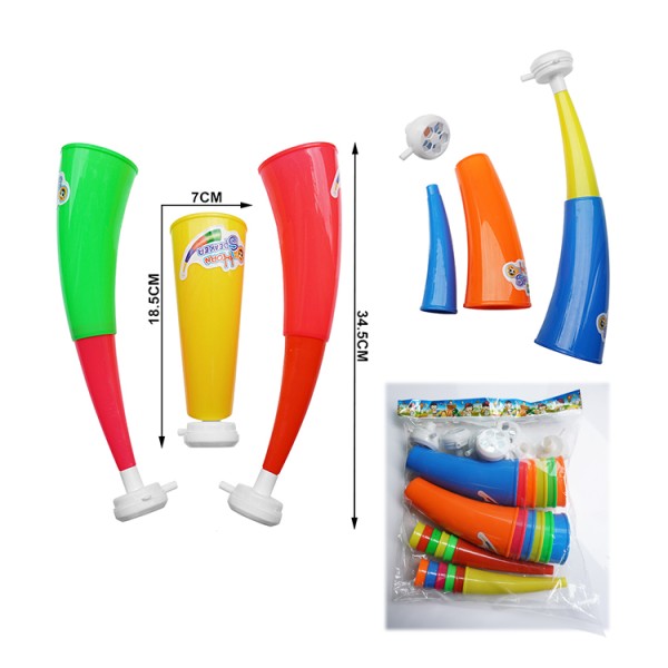 Two Sections Cheer Horn Supplier - Promotion Retractable Horn