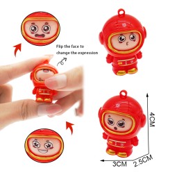 Mini Face Change Firefighter Factory - Plastic Changeable Doll Keychain