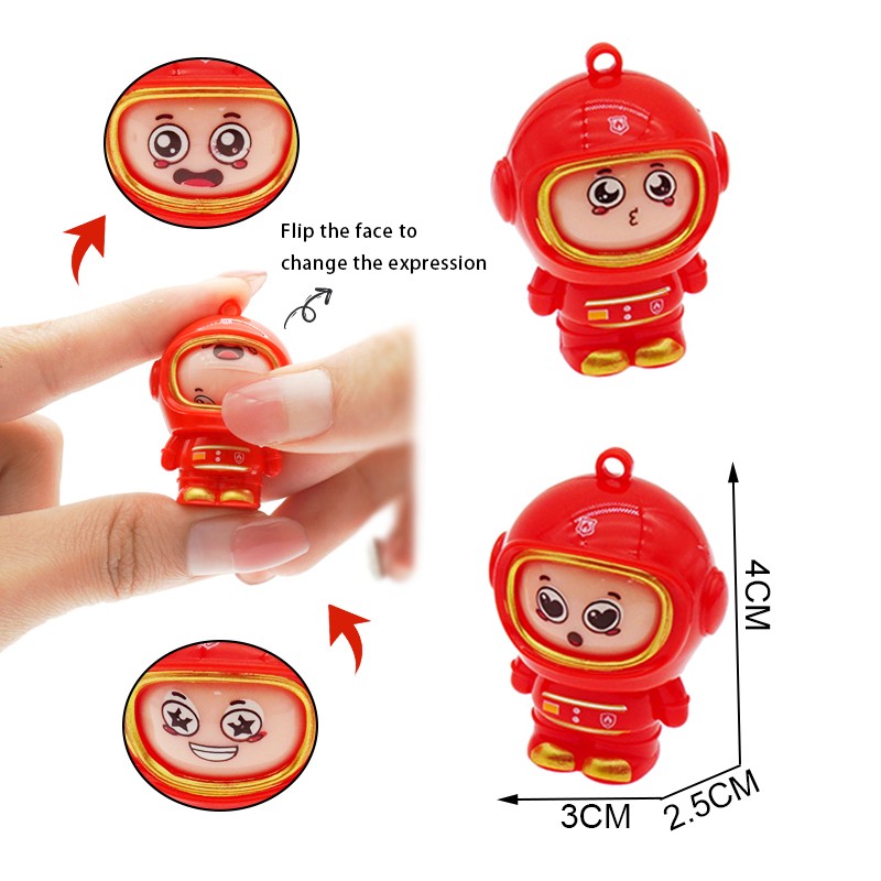 Mini Face Change Firefighter Factory - Plastic Changeable Doll Keychain