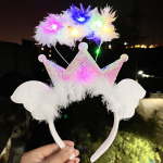 Glowing Crown Supplier - Cross-border Angel Headband Feather Wings