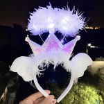 Glowing Crown Supplier - Cross-border Angel Headband Feather Wings