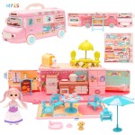 Doll House Play Set Factory - Indoor Touring Bus Pretend Cooking