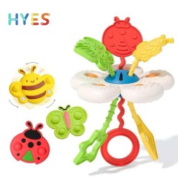 Sensory Montessori Toys Supplier - 3pcs Teething Suction Cup Spinner
