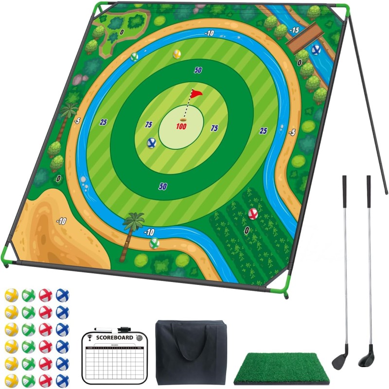 Golf Chipping Game Factory - 71"x71" Sticky Mat Indoor Outdoor
