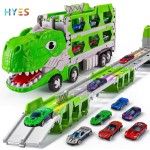 Dinosaur Truck Toys Factory - Pull Back Cars Track Learning Set