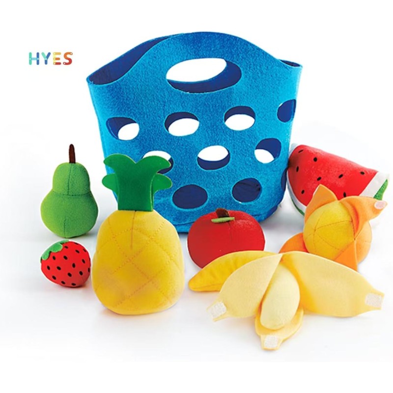 Fruit Basket Toys Supplier - Preschool Soft Pretend Food Play
